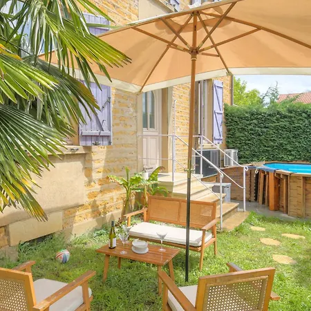 Сasa de vacaciones La Halte Dorée Beaujolaise, Dépendance Avec Piscine Partagée Villefranche-sur-Saône